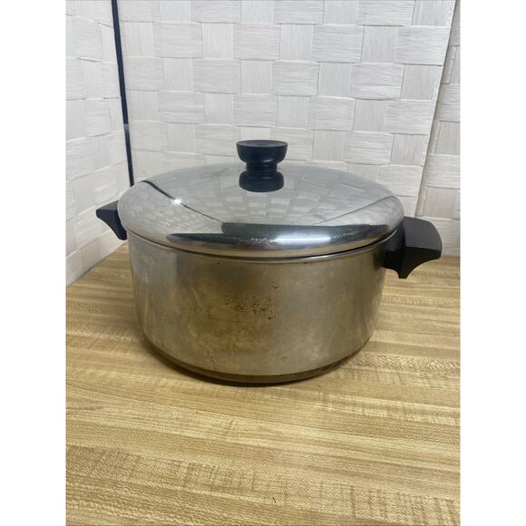 Revere Ware 4 1/2 Qt Copper Clad Stainless Steel Stock Pot Pan With Lid - Picture 3 of 8